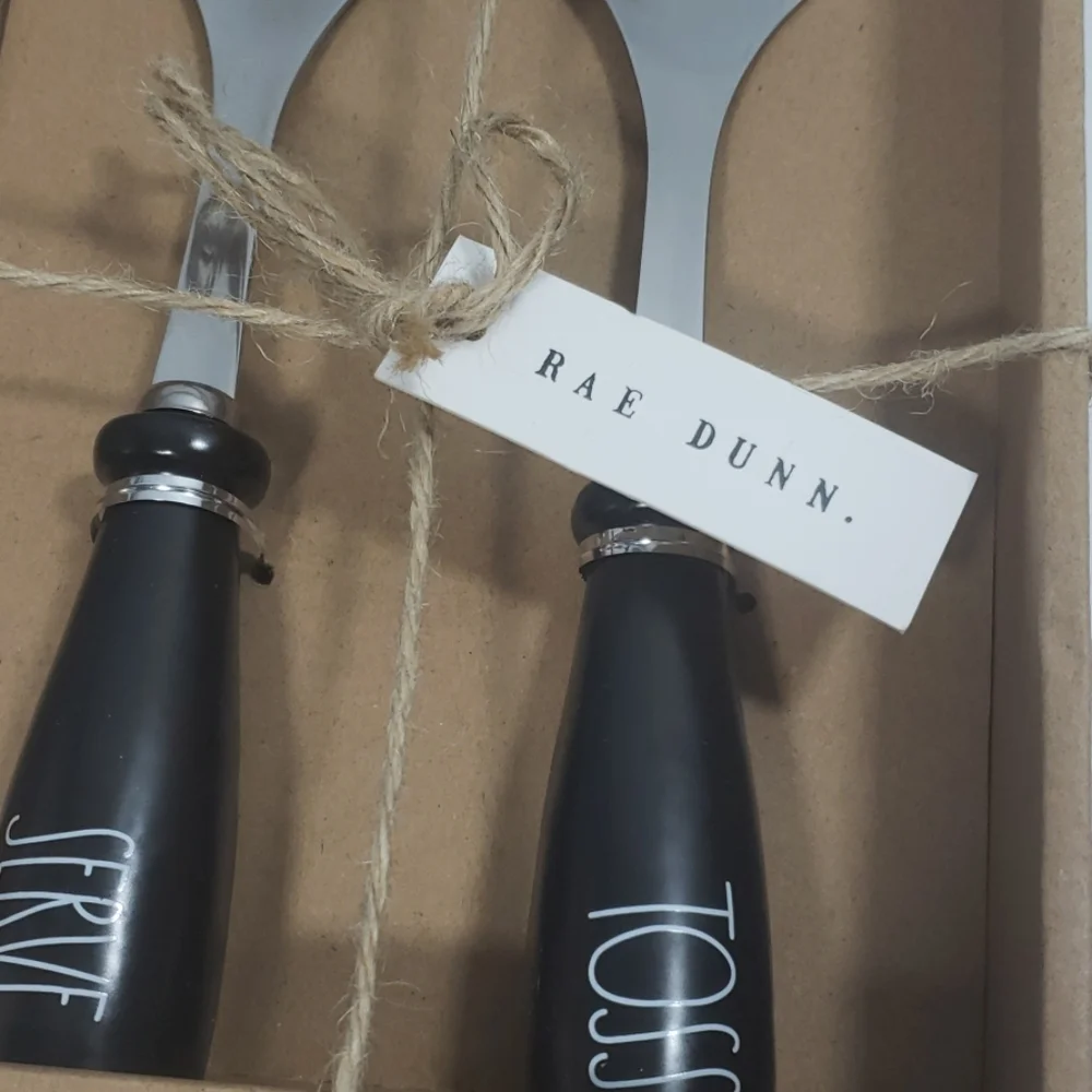 Rae Dunn Serving Utensils Toss and Serve Black